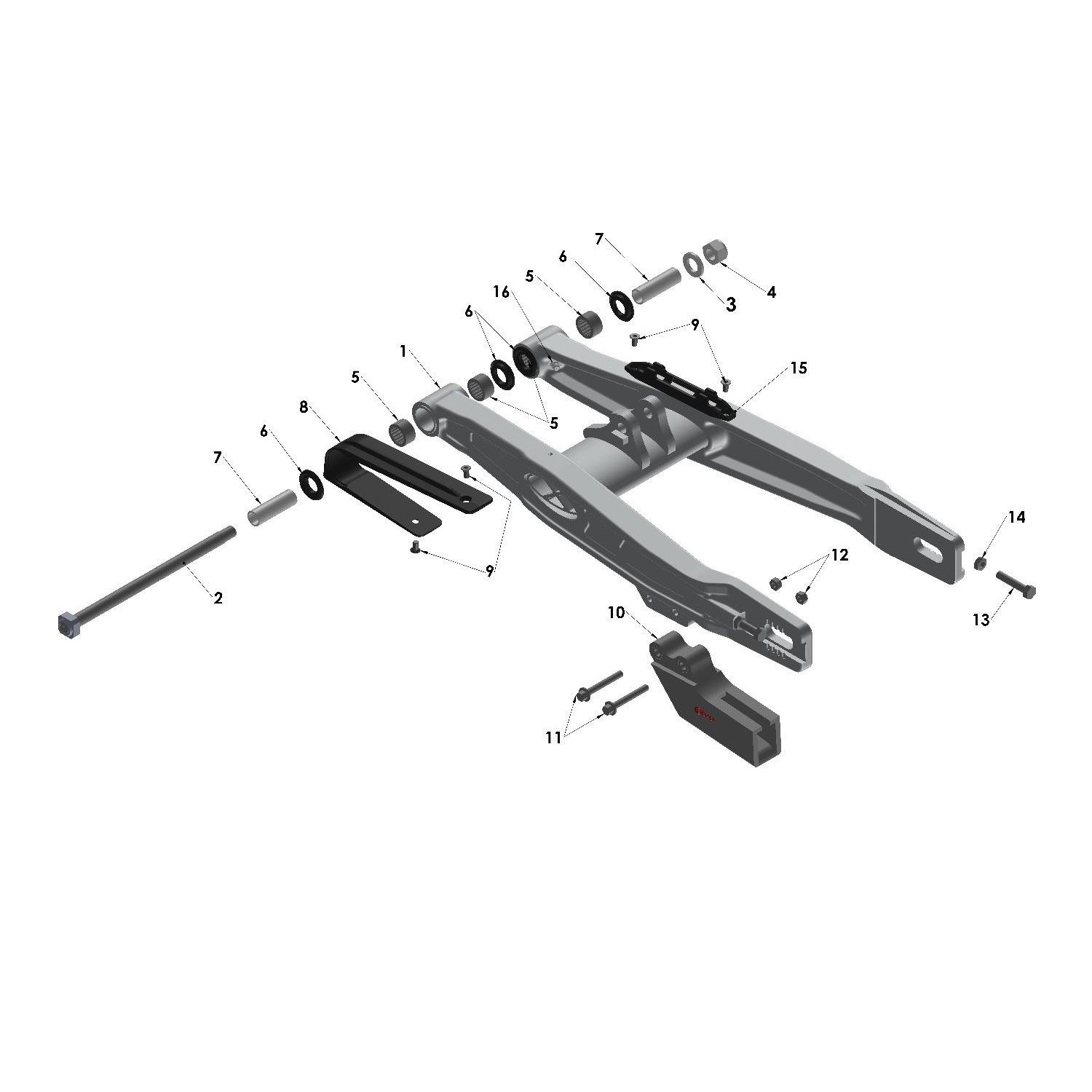 26-CX65-Swingarm-Assembly Swingarm Assembly 2026 Cobra CX65 - Image 1